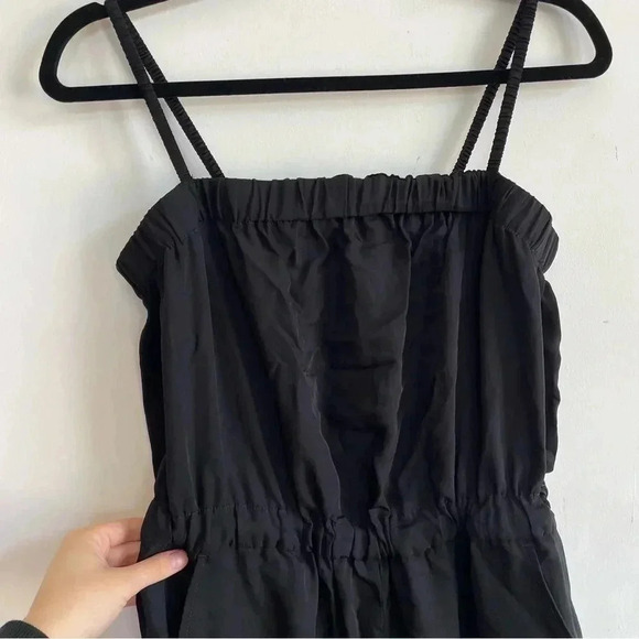 Everlane The Party of One Jumpsuit Black Elastic Sleeveless Romper Pocket Medium - Picture 6 of 13